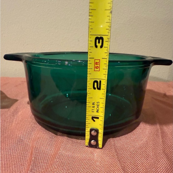 Vintage Libbey Forte Crisa Mexico Emerald Green Handles Small Casserole Dishes - Picture 9 of 10